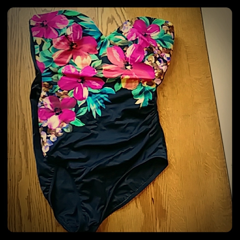 Floral One-Piece Strapless Miraclesuit